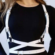 Women Bondage Sexy Corset Gothic Waist Belt Adjustable Straps Body Harness Pu Leather Retro Leather Decoration Garter Sword Belt
