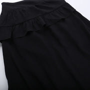 Goth Dark Kawaii Black Tiered Skirts 90S Retro Irregular Hem Party Bottoms Mall Gothic Women Fashion Dragging Skirt Alt Clothing