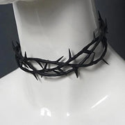 Gothic Black Lace Velvet Thorn Necklace for Women Fashion Punk Choker Necklace Halloween Party Chokers Necklaces Jewelry Gifts