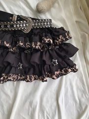 Punk Skirt Cross Woman Clothing Short Dress Goth 90s Y2K Kawaii Vintage Japan Harajuku Ball Gown Grunge Fashion Summer Hot Girl