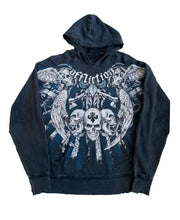 Gothic Affliction Hoodie New Retro Wing Pattern Printing Oversize Zipper Coat Men Women Hip Hop Personality Casual Sweatshirt