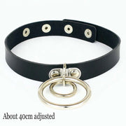 Choker Collar Necklace Woman Black Punk Sexy PU Leather Heart Lock Key Spike Chocker Gothic Cosplay Accessories Party Jewelry