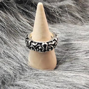 Gothic Vine Ring Silver Black Unisex Jewelry Punk Adjustable Open Band Vintage Victorian Style Gothic Subculture Fashion