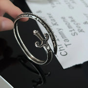 Cross-border new retro gothic K initial personalized sword bracelet; fashionable engraved diamond open bangle.