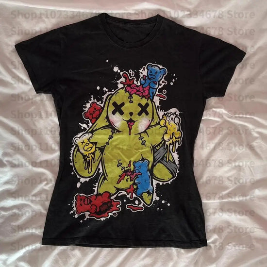 Gothic Emo girl Camisole Top Digital Printing Grunge Crop Top  Vintage Punk Women's Corset Tank Top Baby Tee 2000s Y2k Clothes