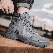 Hiking Boots For Men Autumn High Top Camouflage Desert Casual Flats Mens Boot Breathable Non Slip Work Shoes Zapatillas Hombre