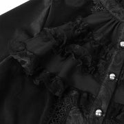 Gothic Women's Mid-Length Coat - Autumn/Winter Stylish Slim Trench Coat Dark-Style Stand-Collar Court Tailcoat