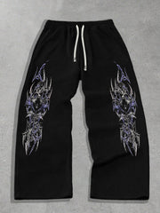 Men's Loose Gothic Dark Style Outdoor Casual Sport Leggings – The Ultimate Choice for Campus Fashion Pairing Trousers