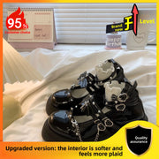 Punk k JK orm Mary Janes High Heels Thi Bot Small Leather oes Women's Lolita Faion Single oes Korean Sle