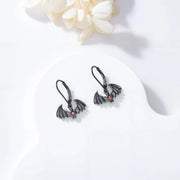 Gothic Bat Earrings 925 Sterling Silver Halloween Leverback Earrings Jewelry Halloween Christmas Gifts for Women