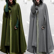 Winter Cloak Hooded Trench Coat Women Gothic Cape Women Trench Coat Open Front Cardigan Jacket Coat Cape Cloak Poncho Plus