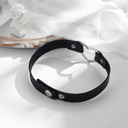 Gothic Rock Punk Short Necklace For Man Women Choker Bar Party Hip Hop Hippie Clavicle Chain Leather Dark Heart Vintage Jewelry