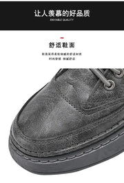 Men's boots autumn and winter new warm plush outdoor casual boots work boots fashion versatile soft soled comfort leather boots