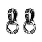 Gothic Full Skull Hoop Earrings Ghost Head Hypoallergenic Earrings Men\'s Cool Punk Rock Trend Jewelry