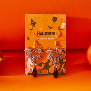 Gothic Bat Earrings Black Red Crystal Fringe Drop Pendant Dark Halloween Dangle Jewelry For Women Men Party Accessories Gifts