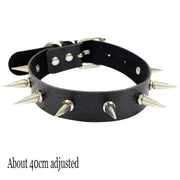 Choker Collar Necklace Woman Black Punk Sexy PU Leather Heart Lock Key Spike Chocker Gothic Cosplay Accessories Party Jewelry