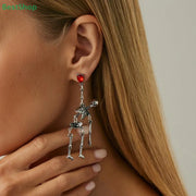 💕Gothic Skeleton Pendant Earrings,Halloween Vintage Personality Unique Earrings