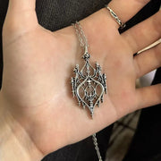 Gothic Chandelier Pendant Necklace Classic Medieval Retro Punk Fashion Statement Cathedral Hollow Necklace Birthday Gift