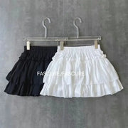 Summer Gothic Lace Tutu Skirt with Black Mesh Detail for Women Sexy Mini Tulle Skirt for Party Club Wear and Dance Elastic Waist