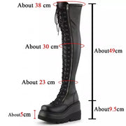 Long boots 2025 new European and American metal buckle strap thick soled high boots women's plus size women's boots