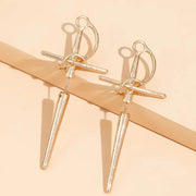 Gothic Sword Cross Earrings For Women Jewelry Accessory 2025 Trend Earrings Set