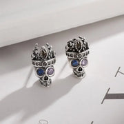 Gothic Full Skull Hoop Earrings Ghost Head Hypoallergenic Earrings Men\'s Cool Punk Rock Trend Jewelry