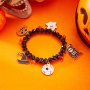 Gothic Pumpkin Pendant Bracelets Zinc Alloy Crystal Halloween Hand Chain Resin Elastic Crystal Beaded Bracelet Accessories