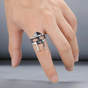 Gothic Dark Red Y2K Cross Star Stone Rings for Women Goth Moon Star Blue Butterfly Crystal Ring Egirl Colorful Opal Ring Jewelry