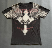 2000s Gothic T shirt Suffering Skeleton Print Top Y2K Angel Hip Hop Harajuku Street Plus Size Loose T shirt Fashion Clothing