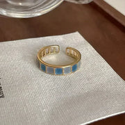 Gothic Dark Red Y2K Cross Star Stone Rings for Women Goth Moon Star Blue Butterfly Crystal Ring Egirl Colorful Opal Ring Jewelry