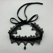 Gothic Collar Necklace Elegant Black Lace Bowkot Choker Necklace Y2K Choker Short Chain Necklace Fashion Jewelry