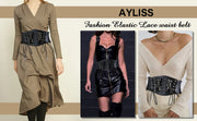 Women Corset Waist Belt Lace-up Cinch Belt Tied Corset Elastic Wide Waist Dress Belt Gothic Costume