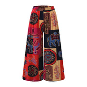 Ethnic Style Wide Leg Trousers Women Yoga Harem Pants Gypsy Hippie Thai Boho Court Pants Ruched Waist Aladdin Women's Pants