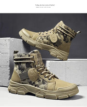 Camouflage Men's Boots Trendy Casual Workwear Shoes Medium Top Boots Retro Hiking Trekking Climbing Desert Boots Motocross Boots