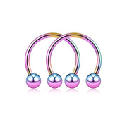 1Pair Steel Circular Barbell Horseshoe 16G 20G Lip Eyebrow Nose Septum Piercings Hoop Ear Cartilage Helix Lobe Earring Piercings