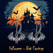 Gothic Bat Earrings 925 Sterling Silver Halloween Leverback Earrings Jewelry Halloween Christmas Gifts for Women