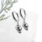 Gothic Full Skull Hoop Earrings Ghost Head Hypoallergenic Earrings Men\'s Cool Punk Rock Trend Jewelry