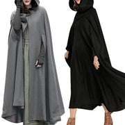 Winter Cloak Hooded Trench Coat Women Gothic Cape Women Trench Coat Open Front Cardigan Jacket Coat Cape Cloak Poncho Plus