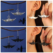 Gothic Decor DIY Jewelry Bat Earrings Creative Retro Halloween Earrings Alloy Punk Simulated Animal Pendant Carnival