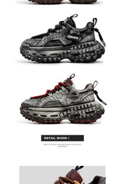 Gothic Style Trend Men Chunky Sneakers Street Fashion Men's Sports Shoes Comfortable Low Cut Casual Sneakers Male Heighten Shoes