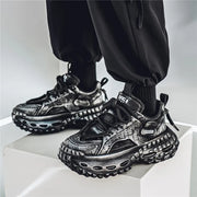 Gothic Style Trend Men Chunky Sneakers Street Fashion Men's Sports Shoes Comfortable Low Cut Casual Sneakers Male Heighten Shoes