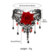 Gothic Style Choker Necklace For Women Personalized Lace Rose Blossom Neck Chain Niche Lolita Neck Accessory Halloween Jewelries