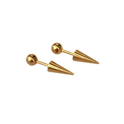 2Pcs Stainless Steel Gothic Punk Black Piercing Earrings Women Men Popular Spike Tip Cone Personality Studs Earring Body Jewelry