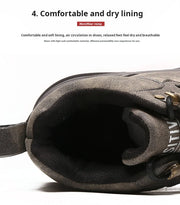 Men's High-top Boots in Solid Color Retro Style Fashionable Flat and Durable Handcrafted All-season Outdoor Work Boots