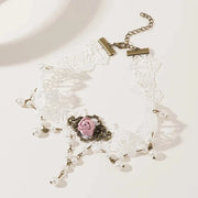 Gothic Black Lace Choker Necklace For Women Vintage Tassel Clavicle Chain Halloween Collar Choker Steampunk Party Jewelry Gift