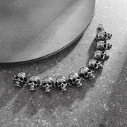 Gothic Hell Demon Ghost Head Bracelet Full Skull Bracelet Men's Motorcycle Punk Rock Halloween Jewelry Accessories