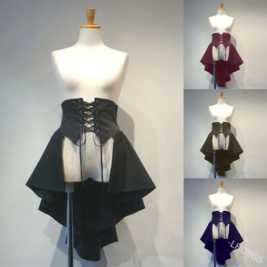 Medieval Skirt Women Victorian Burlesque Mermaid Skirt Gothic Steampunk Punk Corset Bustle Skirts
