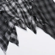 Women's Gothic Dark Irregular Skirt - Stylish Plaid Skirt for Bohemian & Edgy Outfits