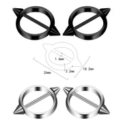 1Pair Gothic Stainless Steel Round Straight Barbells Industrial Nipple Piercing Sexy Ladies Nipple Simple Body Piercing Jewelry