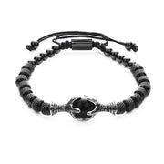 Gothic Men Eagle Claw Tiger Eye Natural Stone Bracelet for Men Stainless Steel Dragon Claw Beaded Bracelets Jewelry Gift